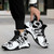 Men's black microfiber stripe pattern sport shoe sneaker 11