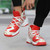 Men's red microfiber stripe pattern sport shoe sneaker 05