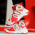 Men's red microfiber stripe pattern sport shoe sneaker 10