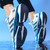Men's white blue flyknit stripe & logo pattern sport shoe sneaker 05