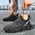 Men's black flyknit stripe texture letter strap sport shoe sneaker 07