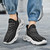 Men's black flyknit stripe texture letter strap sport shoe sneaker 07