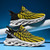 Men's yellow flyknit stripe texture letter strap sport shoe sneaker 07