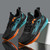 Men's black cyan flyknit pattern shape sport shoe sneaker 09