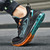 Men's black cyan flyknit pattern shape sport shoe sneaker 08