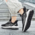 Men's black white flyknit pattern shape sport shoe sneaker 04