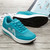 Women's blue floral pattern lace up rocker bottom shoe sneaker 07