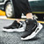 Men's black stripe & logo pattern sport shoe sneaker 03