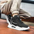 Men's black stripe & logo pattern sport shoe sneaker 05