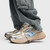 Men's brown pattern & rubber patch accents sport shoe sneaker 04