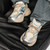 Men's brown pattern & rubber patch accents sport shoe sneaker 06