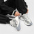 Men's white pattern & rubber patch accents sport shoe sneaker 02