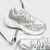 Men's white pattern & rubber patch accents sport shoe sneaker 09