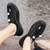 Men's black flyknit drawstring hollow cut shoe sneaker 02