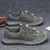 Men's grey flyknit drawstring hollow cut shoe sneaker 07