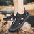 Men's black flyknit drawstring cut out accents shoe sneaker 05