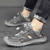 Men's grey flyknit drawstring cut out accents shoe sneaker 06