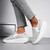 Women's white mesh texture accents slip on rocker bottom shoe 04