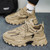 Men's khaki stripe pattern sport print shoe sneaker 07