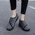 Women's black mesh stripe texture Velcro slip on shoe sneaker 05