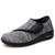 Women's grey mesh stripe texture Velcro slip on shoe sneaker 01