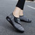 Women's grey mesh stripe texture Velcro slip on shoe sneaker 02