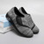 Women's grey mesh stripe texture Velcro slip on shoe sneaker 10