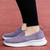Women's purple flyknit stripe texture slip on shoe sneaker 06