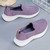 Women's purple flyknit stripe texture slip on shoe sneaker 11