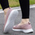 Women's red flyknit pattern penny slip on shoe sneaker 04