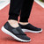 Women's black flyknit hollow out velcro slip on shoe sneaker 07