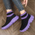 Women's purple flyknit plain sock like high top slip on shoe sneaker 06