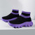 Women's purple flyknit plain sock like high top slip on shoe sneaker 09