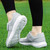 Women's grey mesh velcro low cut hollow slip on shoe sneaker 06