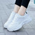 Women's white silver patent casual sport shoe sneaker 04