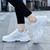 Women's white silver patent casual sport shoe sneaker 10