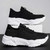 Women's black flyknit stripe texture sock like fit sport shoe sneaker 09