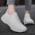 Women's white flyknit stripe texture sock like fit sport shoe sneaker 02