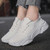 Women's white flyknit stripe texture sock like fit sport shoe sneaker 04