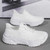 Women's white flyknit stripe texture sock like fit sport shoe sneaker 09