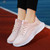 Women's pink flyknit stripe & texture pattern sport shoe sneaker 07