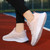 Women's pink flyknit stripe & texture pattern sport shoe sneaker 08