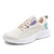 Women's beige flyknit stripe & texture pattern sport shoe sneaker 01