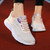 Women's beige flyknit stripe & texture pattern sport shoe sneaker 05
