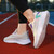 Women's beige flyknit stripe & texture pattern sport shoe sneaker 07