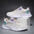 Women's beige flyknit stripe & texture pattern sport shoe sneaker 10