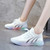 Women's white flyknit stripe pattern sport shoe sneaker 03