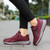 Women's red velcro lace pattern & prints sport shoe sneaker 03