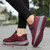 Women's red velcro lace pattern & prints sport shoe sneaker 07