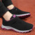 Women's black flyknit velcro lace accents sport label shoe sneaker 04